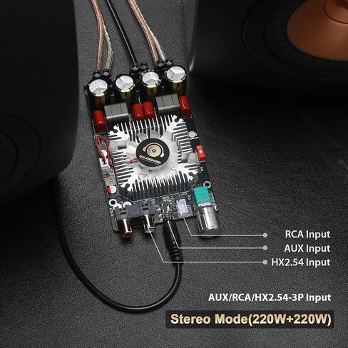 لوحة ZK-2202 فئة D مكبر للصوت ، رقاقة TPA3251 ، 220W × 2 ستيريو/350W سد (مفتاح DIP) ، RCA/AUX/XH2.54-3P المدخلات ، DC12-36V مع مروحة التبريد in Kuwait