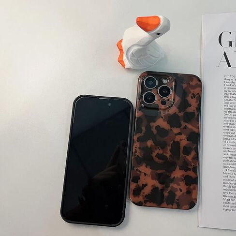 Tortoise Shell Phone Case Compatible for iPhone 15 Pro Max Retro Leopard Cheetah Print Chic Animal Pattern Soft TPU Protective Cool Girls Amber Brown Phone Cover(for iPhone 15 Pro Max) in Saudi Arabia