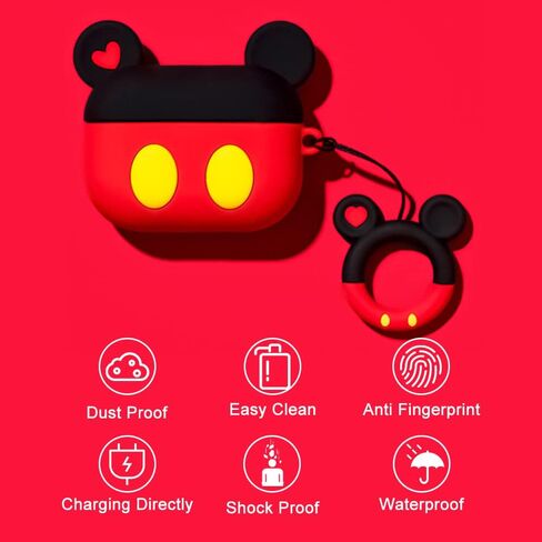 Cute Case Cover Compatible with AirPods Pro 1st&2nd,Funny Unique 3D Soft Silicone Shockproof Protective Skin Case Cover for Airpod Pro 1st&2nd Case-Pink Mouse in Saudi Arabia