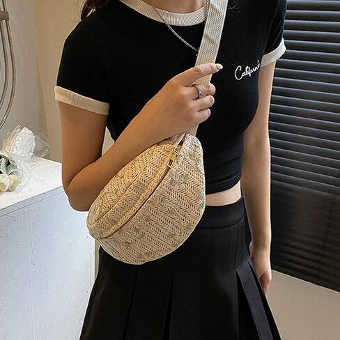 eYLun Women Fanny Pack Crossbody Bag Adjustable Casual Waist Bag FashionChest Bag Waist Pack for Travel Walking Running Hiking White in Saudi Arabia