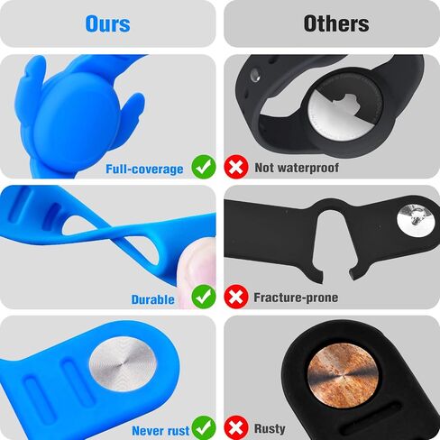 2 حزمة Airtag حامل للأطفال ، سوار Airtag المقاوم للماء للأطفال مع تصميم كرتون لطيف ، تغطية كاملة معصم سليكون مضاد للسيليكون للأطفال ، مواد صحية (أسود) in Kuwait