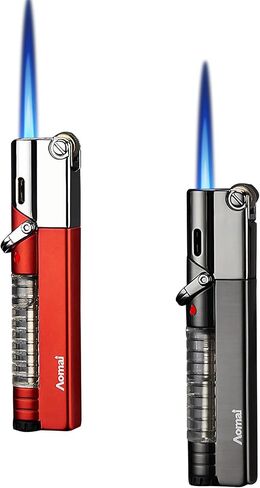 2-Pack Cool Butane Lighter, Windproof & Reusable Torch Lighter Set with Adjustable Flame, Ideal for Campfires, Grilling, and Everyday Use for Men & Outdoor Enthusiasts(Gas Not Include) in Saudi Arabia