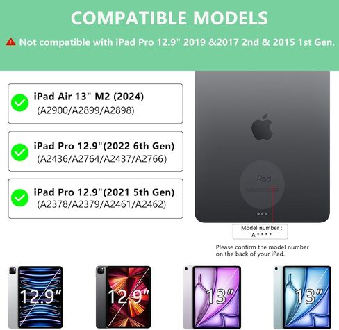 حافظة MMK iPad Air 13 بوصة (M2) 2024 وiPad Pro 12.9 مع لوحة مفاتيح، وحافظة لوحة مفاتيح لجهاز iPad Pro 12.9 بوصة 6th 5th وiPad Air 13 بوصة، لوحة مفاتيح لاسلكية بلوتوث بإضاءة خلفية، مع حامل أقلام - أزرق in Kuwait