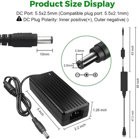 12V 5A Power Supply Adapter - LeTaoXing AC 100-240V 50/60Hz to DC 12V/5A 60W 12 Volt 5amp LED Driver Transformers Universal Switching for LED Strip Light CCTV Cameras in Saudi Arabia