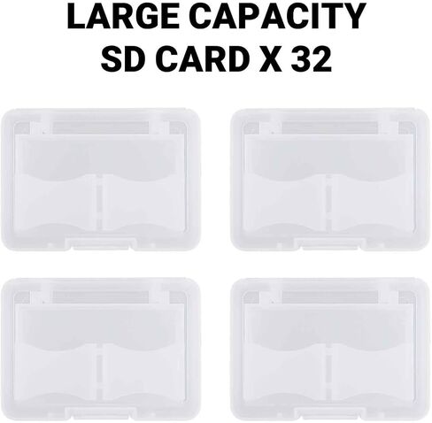 32 Slot light gray Portable SD Card Holder with 4 Individual Clear Plastic Memory Card Cases, Sailcloth Surface SD Card Case, Waterproof and Shockproof SD Card Storage for SD Cards in Saudi Arabia
