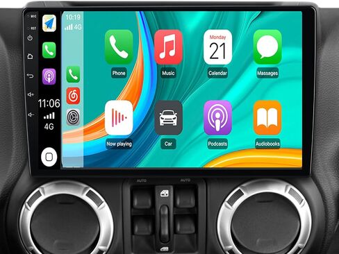 ترقية استريو لراديو السيارة لجيب Wrangler JK 2007-2018 دودج رام أندرويد 13 مع Carplay Android Auto in Kuwait