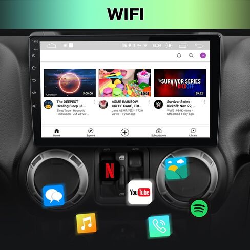 ترقية استريو لراديو السيارة لجيب Wrangler JK 2007-2018 دودج رام أندرويد 13 مع Carplay Android Auto in Kuwait