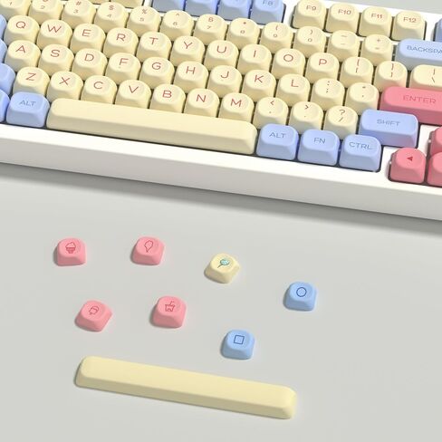 KBDiy Glimmer Doys Keycaps Low Profile Dye-Sublimation PBT Retro Custom Keyboard Keycap,140 Keys Cap Set for Cherry Gateron MX Switches Mechanical Keyboards in Saudi Arabia