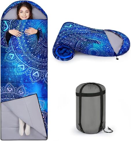 Basumee Sleeping Bags for Adults 3 Season Warm Cool Weather Wearable Camping Sleeping Bag with Compression Bag Portable Backpacking Hiking Camping Essential for Women Men Kids Teens in Saudi Arabia