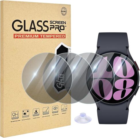 4 Pack Compatible for Samsung Galaxy Watch 6 Classic Screen Protector 43mm, Clear Ultra-thin 9H Tempered Glass Film with High Sensitive & HD Full Coverage for Galaxy Watch 6 Classic 43mm Film in Saudi Arabia