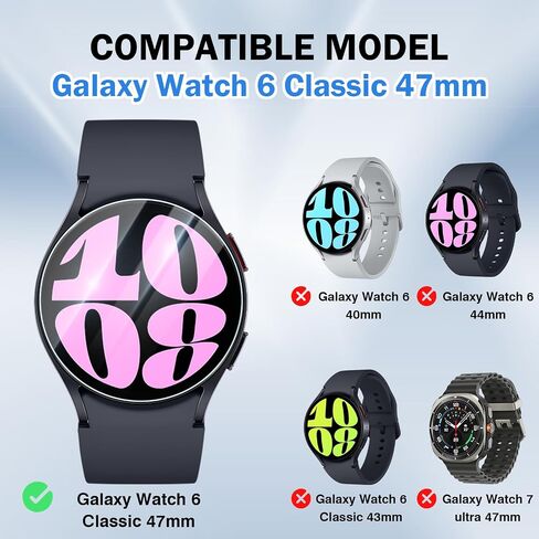 4 Pack Compatible for Samsung Galaxy Watch 6 Classic Screen Protector 43mm, Clear Ultra-thin 9H Tempered Glass Film with High Sensitive & HD Full Coverage for Galaxy Watch 6 Classic 43mm Film in Saudi Arabia