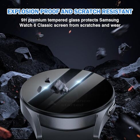 4 Pack Compatible for Samsung Galaxy Watch 6 Classic Screen Protector 43mm, Clear Ultra-thin 9H Tempered Glass Film with High Sensitive & HD Full Coverage for Galaxy Watch 6 Classic 43mm Film in Saudi Arabia