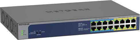 NETGEAR 16-Port Gigabit Ethernet Unmanaged PoE Switch (GS516UP) - with 8 x PoE+ and 8 x Ultra60 PoE++ @ 380W, Desktop or Rackmount, and Limited Lifetime Protection in Kuwait