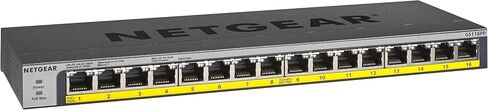 NETGEAR 16-Port Gigabit Ethernet Unmanaged PoE Switch (GS516UP) - with 8 x PoE+ and 8 x Ultra60 PoE++ @ 380W, Desktop or Rackmount, and Limited Lifetime Protection in Kuwait