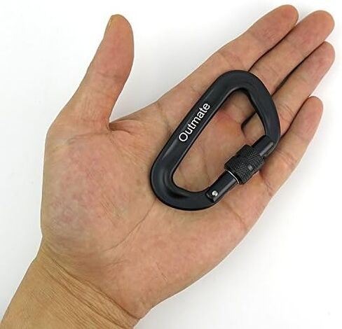 12kN 3.2"x2" Heavy-Duty Carabiner Clips - Durable, Lightweight Aluminum Alloy Carabiners for Hiking, Camping, Keychains, Dog Leashes, Hammocks & More in Kuwait