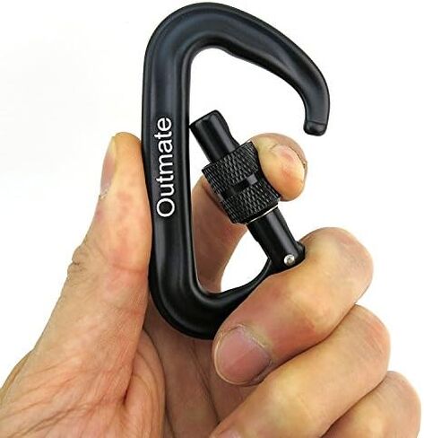 12kN 3.2"x2" Heavy-Duty Carabiner Clips - Durable, Lightweight Aluminum Alloy Carabiners for Hiking, Camping, Keychains, Dog Leashes, Hammocks & More in Kuwait