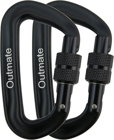 12kN 3.2"x2" Heavy-Duty Carabiner Clips - Durable, Lightweight Aluminum Alloy Carabiners for Hiking, Camping, Keychains, Dog Leashes, Hammocks & More in Kuwait