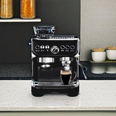 Mirox Espresso Machine 15 Bar ، صانع القهوة مع عصا البخار الحليب ، مطحنة فول مدمجة ، آلة كابتشينو التحرير والسرد مع خزان مياه قابل للإزالة 70 أوقية (قشرة بلاستيكية عالية القوة) in Kuwait