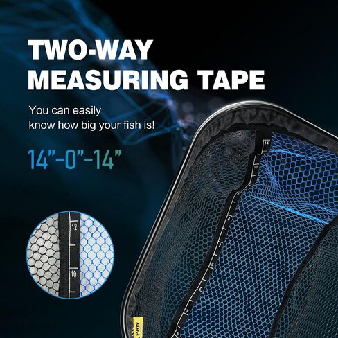 Black Paw Fly Fishing Net with Handle, Rubber Fishing Net for Trout, Foldable Extendable Fish Landing Net, Fish-Friendly Design for Safe Catch and Release in Kuwait