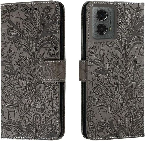 For Motorola Moto G 5G 2024 [Not Fit 2023 Version] Embossing Wallet Case Kickstand Magnetic Flip Cover Credit Cards Slot PU Leather Shockproof Flip Magnetic Case For Moto G 5G 2024 (Purple) in Saudi Arabia