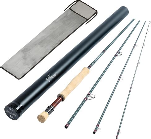 8Fans Fly Fishing Rod with Tube, 4-Sections,Fast Action Fly Rod with Pacbay Titanium-Coated Snake Guides,AAAA Pure Cork Handle,4-8w in Saudi Arabia