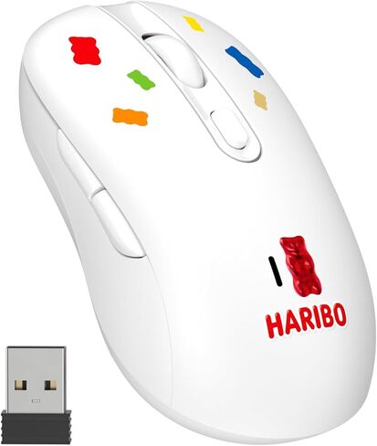 Haribo Wireless Mouse, Bluetooth 3.0 and 5.0, 2.4GHz Connection, Divers DPI Option, Multi Pairing, Small Size, Gummy Bear Style for Laptop, Desktop, Netbook, Pcs in Kuwait
