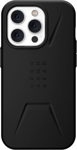URBAN ARMOR GEAR UAG Designed for iPhone 14 Pro Case Black 6.1" Civilian Built-in Magnet Compatible with MagSafe Charging Sleek Ultra Thin Slim Dropproof Shockproof Protective Cover in Saudi Arabia