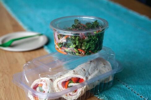 ECO PRODUCTS Compostable 8oz Round Deli Containers, Case of 500, Clear Green, Veridian, Meal Prep, Lids Sold Separately, Made from PLA Plastic, A Renewable Material Made from Plants in Kuwait