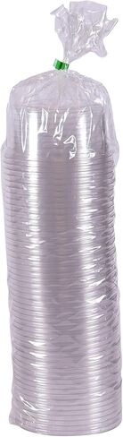 ECO PRODUCTS Compostable 8oz Round Deli Containers, Case of 500, Clear Green, Veridian, Meal Prep, Lids Sold Separately, Made from PLA Plastic, A Renewable Material Made from Plants in Kuwait