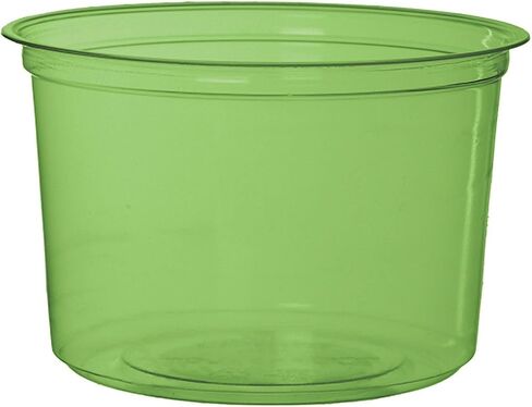 ECO PRODUCTS Compostable 8oz Round Deli Containers, Case of 500, Clear Green, Veridian, Meal Prep, Lids Sold Separately, Made from PLA Plastic, A Renewable Material Made from Plants in Kuwait