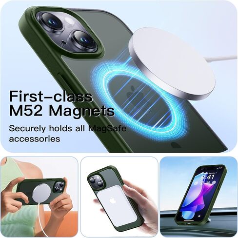 for iPhone 15 Case, Convenient & Fast Magnetic Phone Case Compatible with MagSafe, Shockproof Mil-Grade Protection, Slim Case for Wireless Charger, Magnetic Car Holder and More, Sakura Pink in Saudi Arabia