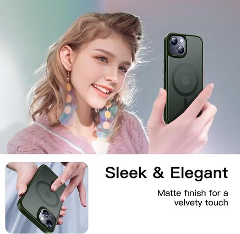 for iPhone 15 Case, Convenient & Fast Magnetic Phone Case Compatible with MagSafe, Shockproof Mil-Grade Protection, Slim Case for Wireless Charger, Magnetic Car Holder and More, Sakura Pink in Saudi Arabia