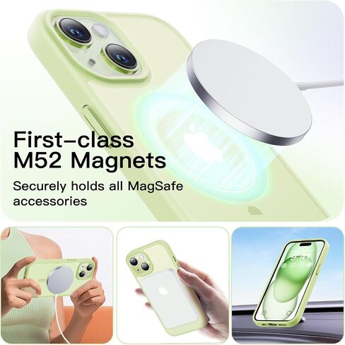 for iPhone 15 Case, Convenient & Fast Magnetic Phone Case Compatible with MagSafe, Shockproof Mil-Grade Protection, Slim Case for Wireless Charger, Magnetic Car Holder and More, Sakura Pink in Saudi Arabia