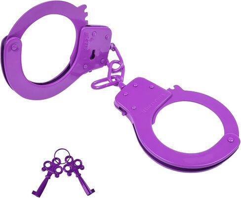 الأصفاد الأدوية ذات الأصفاد المزدوجة Lock Lock Steel Edition Professional Grantcants ، Cops Hand Caffs with Keys (Pink) in Saudi Arabia