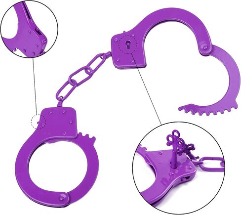 الأصفاد الأدوية ذات الأصفاد المزدوجة Lock Lock Steel Edition Professional Grantcants ، Cops Hand Caffs with Keys (Pink) in Saudi Arabia