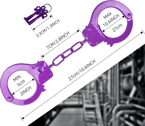 الأصفاد الأدوية ذات الأصفاد المزدوجة Lock Lock Steel Edition Professional Grantcants ، Cops Hand Caffs with Keys (Pink) in Saudi Arabia