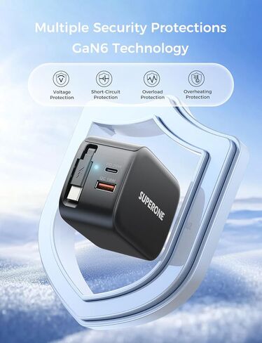 SUPERONE 3-in-1 Retractable iPhone Charger Block with Lightning Cable, 58W Fast USB Charger Block with Foldable Plug, 35.4in Retractable Wall Charger for iPhone 14/13/12/11, iPad, Air-Pods and More in Kuwait