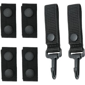 Duty Belt Key Holder Nylon Keeper with Double Snaps Tactical Gear Clip Military Molle Hook for Security Police