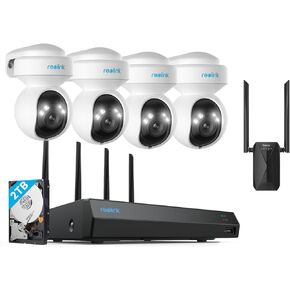 REOLINK WiFi Camera System with WiFi Extender Bundle, WiFi Mesh, AP (Access Point) Mode, 5MP PTZ Camera with Motion Tracking, 12CH WiFi NVR with 2TB HDD Pre-Installed