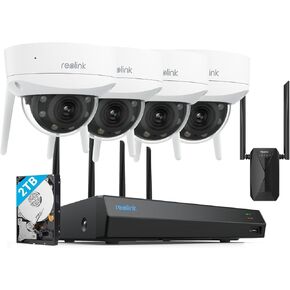REOLINK WiFi Camera System with WiFi Extender Bundle, WiFi Mesh, AP (Access Point) Mode, 4K 8MP Vandal-Proof Camera, 12CH WiFi NVR with 2TB HDD Pre-Installed