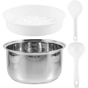 Ciieeo 3L Rice Cooker Inner Pot Replacement Stainless Steel Interior Cooking Pot Liner Non Stick Electric Cooker Pot Liner Insert Container for Kitchen Pressure Cooker Rice Maker