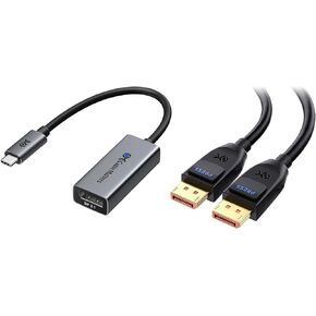 Cable Matters #1 80Gbps USB C to DisplayPort 2.1 Adapter, 16K@60hz, 8K@240hz, 4K@960Hz and HDR Support #2 80Gbps DisplayPort 2.1 Cable 1.5m/4.9ft, DP80 Cable