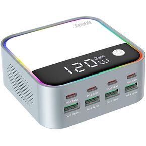 USB Charging Station, Multiple USB Charger Station with GaN Technology,Perfect for Office and Travel, Experience Superior Charging Speeds with This Compact and Efficient Fast Charger Block