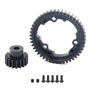 50T 1 Mod Hardened Steel Spur Gear with 18T Motor Pinion Gear for Traxxas 1/5 X-Maxx 1/7 XO-1 1/10 Maxx/E-Revo 2.0 VXL Replace Stock Part #6448