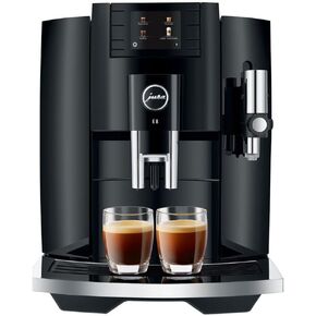 Jura E8 4th Gen Automatic Coffee Machine with 17 Programmed Specialties, 2.8-Inch Display, and Professional Aroma Grinder (Piano Black, Renewed)