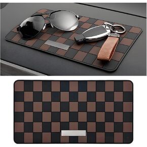 Car Dashboard Anti-Slip Mat, 10.6" x 5.9" Universal PVC Sticky Adhesive Pad for Auto, Multifunctional Vehicle Dash Strong Gripping Pad for Cell Phones Sunglasses Keys GPS Coins (Black/Gray)