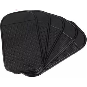 5 Pcs Car Dashboard Non-Slip Mat Extra Sticky Anti-Slide Dash Pad for Mobile Phones, Radar Detector, Keys, Glass, Mirrors, Metal, GPS, Coins Black