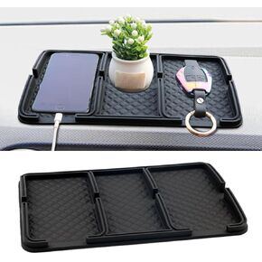 Car Dashboard Mat, Multifunctional Dash Cell Phone Holder Pad, Anti-Slip Strong Gripping Center Console Tray, Universal Car Dashboard Accessory for Key Sunglass GPS (Ordinary Style)