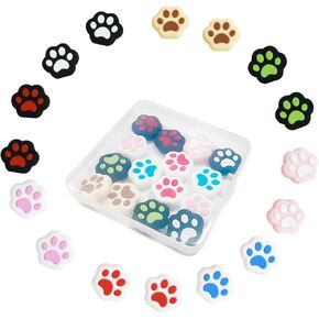 16 Pieces Replacement Soft Silicone Cat Paw Design Thumb Grip Caps Thumb Grips Analog Stick Cover Compatible with Nintendo Switch, Switch Lite/OLED and Joy Con Controller