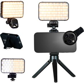 Tattoo Light 96 LED Selfie Light with 52mm Polarizing CPL Lens - Adjustable Brightness, 360° Rotatable Clip, Perfect for Video Calls, Tattoo Lighting & Reflective Removal